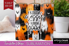Sarcastic Halloween Quote Tumbler Wrap - Brush Stroke PNG Product Image 1