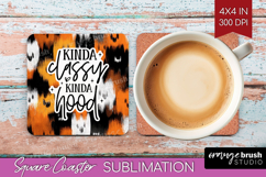Sarcastic Halloween Quote Square Coaster - Brush Stroke PNG Product Image 1