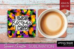 Sarcastic Halloween Quote Square Coaster - Brush Stroke PNG Product Image 1