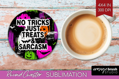 Halloween Quote Round Coaster - Sarcastic Coaster PNG Product Image 1