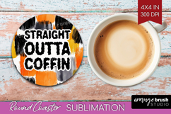 Halloween Quote Round Coaster - Sarcastic Coaster PNG Product Image 1