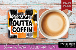 Halloween Quote Square Coaster - Sarcastic Coaster PNG Product Image 1