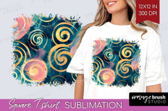 Brush Stroke Square Tshirt Background - Abstract PNG Product Image 1