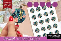 Brush Stroke Round Sticker - Abstract Printable Sticker Product Image 1