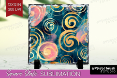 Brush Stroke Slate PNG - Abstract Square Slate Sublimation Product Image 1