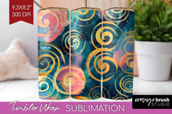Brush Stroke Tumbler Wrap - Abstract Tumbler PNG Sublimation Product Image 1