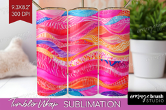 Brush Stroke Tumbler Wrap - Abstract Tumbler PNG Sublimation Product Image 1