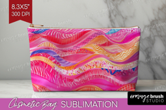 Brush Stroke Cosmetic Bag - Abstract Makeup Bag PNG Product Image 1