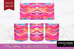 Brush Stroke Mug Wrap - Abstract Mug PNG Sublimation Product Image 1