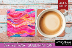 Brush Stroke Square Coaster - Abstract Coaster PNG Product Image 1