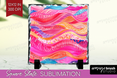 Brush Stroke Slate PNG - Abstract Square Slate Sublimation Product Image 1