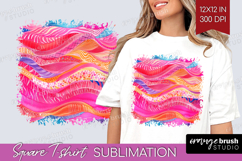 Brush Stroke Square Tshirt Background - Abstract PNG Product Image 1