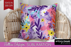 Brush Stroke Pillow Sublimation - Abstract Pillow Cover PNG Product Image 1