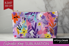Brush Stroke Cosmetic Bag - Abstract Makeup Bag PNG Product Image 1