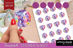 Brush Stroke Round Sticker - Abstract Printable Sticker Product Image 1