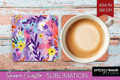 Brush Stroke Square Coaster - Abstract Coaster PNG Product Image 1