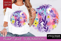 Brush Stroke Round Tshirt Background - Abstract PNG Product Image 1