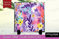 Brush Stroke Slate PNG - Abstract Square Slate Sublimation Product Image 1