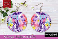 Brush Stroke Round Earrings - Abstract PNG Sublimation Product Image 1
