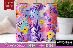 Brush Stroke Tumbler Wrap - Abstract Tumbler PNG Sublimation Product Image 1