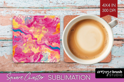 Brush Stroke Square Coaster - Abstract Coaster PNG Product Image 1