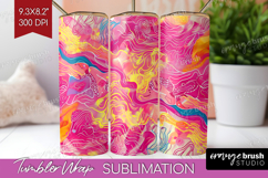 Brush Stroke Tumbler Wrap - Abstract Tumbler PNG Sublimation Product Image 1
