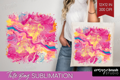 Brush Stroke Tote Bag - Abstract Tote Bag PNG Sublimation Product Image 1