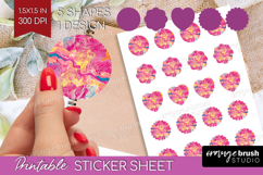 Brush Stroke Round Sticker - Abstract Printable Sticker Product Image 1