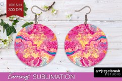 Brush Stroke Round Earrings - Abstract PNG Sublimation Product Image 1