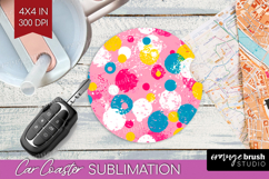 Brush Stroke Car Coaster - Abstract Coaster PNG Sublimation Product Image 1