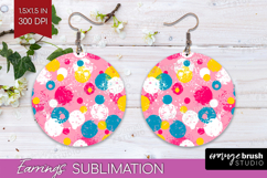 Brush Stroke Round Earrings - Abstract PNG Sublimation Product Image 1