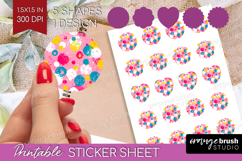 Brush Stroke Round Sticker - Abstract Printable Sticker Product Image 1
