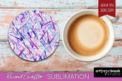 Brush Stroke Round Coaster - Abstract Coaster PNG Product Image 1