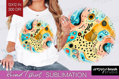 Brush Stroke Round Tshirt Background - Abstract PNG Product Image 1