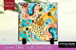 Brush Stroke Slate PNG - Abstract Square Slate Sublimation Product Image 1