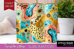 Brush Stroke Tumbler Wrap - Abstract Tumbler PNG Sublimation Product Image 1