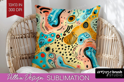 Brush Stroke Pillow Sublimation - Abstract Pillow Cover PNG Product Image 1