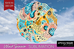 Brush Stroke Wind Spinner Sublimation PNG - Abstract Round Product Image 1