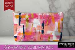 Brush Stroke Cosmetic Bag - Abstract Makeup Bag PNG Product Image 1