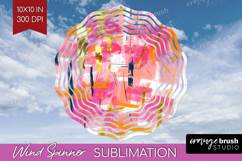 Brush Stroke Wind Spinner Sublimation PNG - Abstract Round Product Image 1