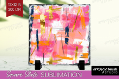 Brush Stroke Slate PNG - Abstract Square Slate Sublimation Product Image 1