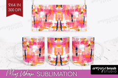 Brush Stroke Mug Wrap - Abstract Mug PNG Sublimation Product Image 1