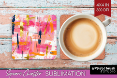 Brush Stroke Square Coaster - Abstract Coaster PNG Product Image 1