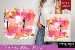 Brush Stroke Tote Bag - Abstract Tote Bag PNG Sublimation Product Image 1