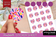 Brush Stroke Round Sticker - Abstract Printable Sticker Product Image 1