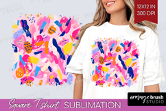 Brush Stroke Square Tshirt Background - Abstract PNG Product Image 1