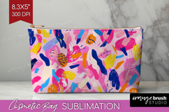 Brush Stroke Cosmetic Bag - Abstract Makeup Bag PNG Product Image 1