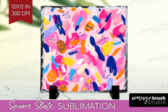 Brush Stroke Slate PNG - Abstract Square Slate Sublimation Product Image 1