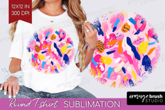 Brush Stroke Round Tshirt Background - Abstract PNG Product Image 1