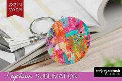 Brush Stroke Keychain PNG - Abstract Keychain Sublimation Product Image 1